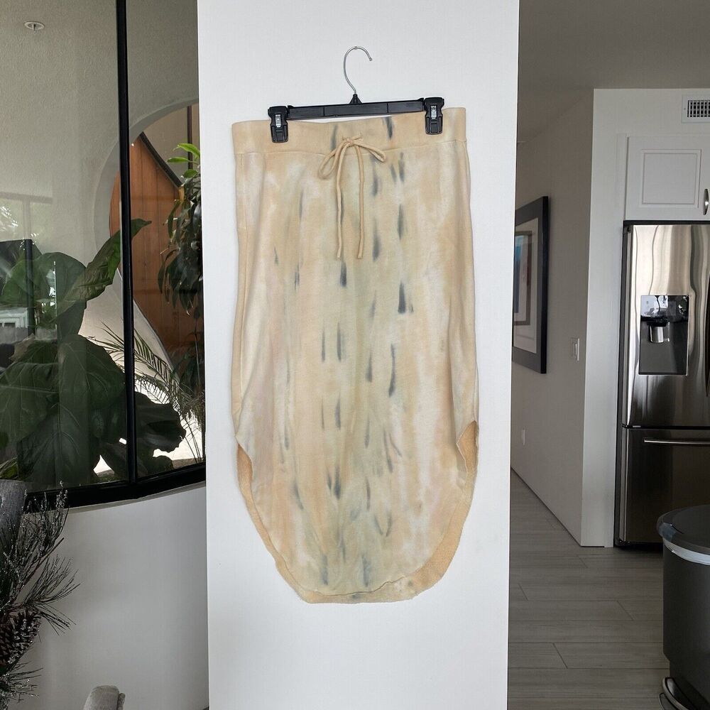 Young Fabulous & Broke Beige Tie-Dye Midi Skirt